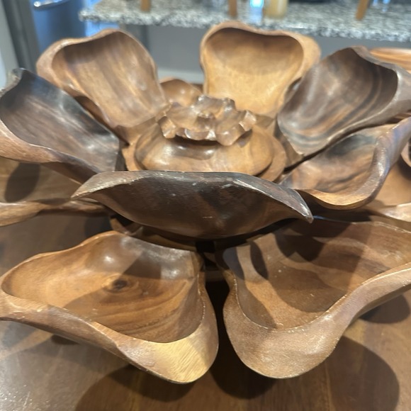 Vintage "Monkey Pod" carved wood Replacement Serving bowl set Of 6 - Picture 13 of 13